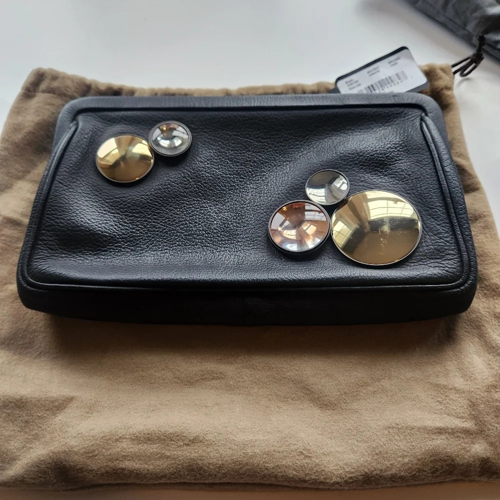 Bottega Veneta black clutch BNWB